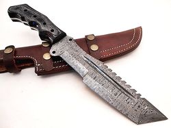 handmade tanto tracker knife with leather sheath christmas gift gift for him dad gift outdoor hunting tactical knife