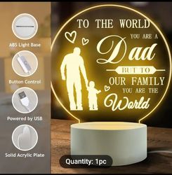 heartfelt dad's acrylic night light - stylish usb