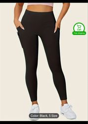 seamless high rise black leggings, butt lifting yoga leggings with phone pockets, women's underwear & shapewear s