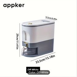 rice dispenser off white container automatic output, large capacity, moisture-proof, insect-proof