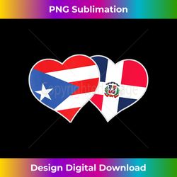 half puerto rican half dominican flag heart dominirican gift - sophisticated png sublimation file - elevate your style w