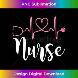 Cute stethoscope nurse RN Registered nurses gift Long Sleeve - Vibrant Sublimation Digital Download - Craft with Boldnes