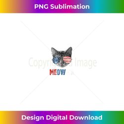 patriotic meowica 4th of july usa glasses american flag tank top - instant sublimation digital download