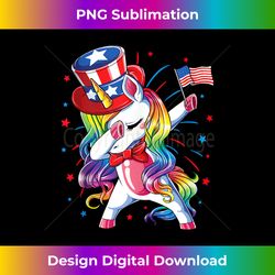 dabbing unicorn 4th of july uncle sam girls american flag tank top - vintage sublimation png download