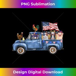 farm animals cow pig goat chicken farm truck american flag tank top - professional sublimation digital download