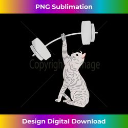cat deadlifting funny fitness gym lover cat barbell tank top - unique sublimation png download