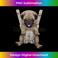 happy fawn pug dog in baby carrier - png sublimation digital download