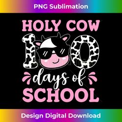 funny milk cow 100 days of school teacher and student - png transparent digital download file for sublimation