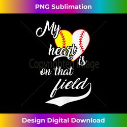 my heart is on that field half softball half baseball 2 - instant png sublimation download