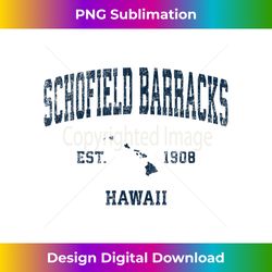 schofield barracks hawaii hi vintage sports design navy prin 2 - high-quality png sublimation download