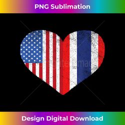 thai american flag heart thailand heritage 3 - unique sublimation png download