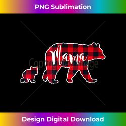 mama bear with 1 one cub black red buffalo check plaid 1 - png transparent sublimation file