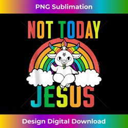 funny satanic unicorn rainbow not today jesus tank top - stylish sublimation digital download