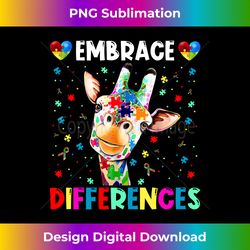 puzzle piece autism giraffe embrace differences 1 - png transparent sublimation design