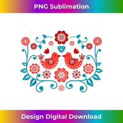 scandinavian folk art bird pattern 2 - instant sublimation digital download