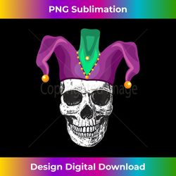 funny skull in jester hat mardi gras 2022 outfit - artistic sublimation digital file