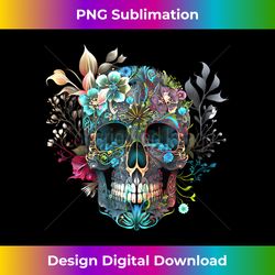 colorful mexican skull patterns flowers halloween catrina - signature sublimation png file