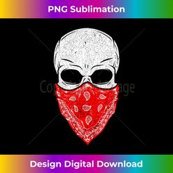 fearless skeleton skull head red bandana - png transparent sublimation design