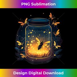 glowing fireflies in jar - png transparent sublimation design