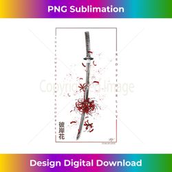 samurai sword anime spider lily with japanese text aesthetic 1 - png transparent sublimation file