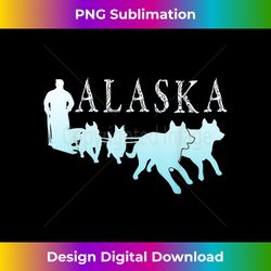 alaska sled dogs mushing team snow sledding mountain scene - retro png sublimation digital download