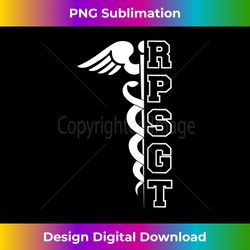 Womens RPSGT Respiratory Therapist Sleep Technologist Caduceus V-Neck - Retro PNG Sublimation Digital Download