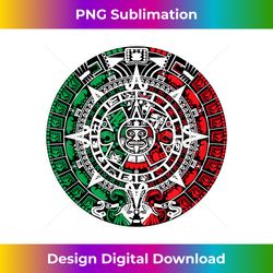 aztec calendar with mexican flag colors - png transparent sublimation design