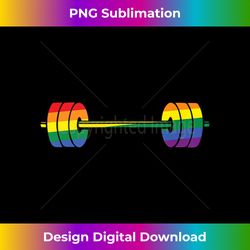 gay pride rainbow barbell gym tank top 1 - premium png sublimation file