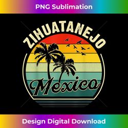 Vintage Zihuatanejo Beach Mexico Summer Vacation Sunset Palm 1 - High-Resolution PNG Sublimation File