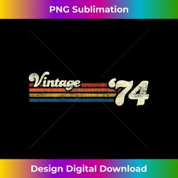 Vintage 1974 Chest Stripe Birthday 2 - Trendy Sublimation Digital Download