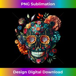 colorful mexican skull patterns flowers halloween catrina - modern sublimation png file