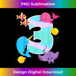 3rd birthday party 3 year old sea narwhal aquarium birthday - stylish sublimation digital download