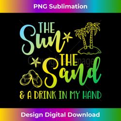 s summer vacation sun sand drink in my hand party 1 - png transparent sublimation file