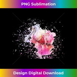 artsy pink roseate spoonbill among splash - exclusive png sublimation download