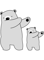 dabbing polar bear, papa bear, mama bear gift