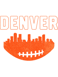 vintage denver colorado cityscape retro football