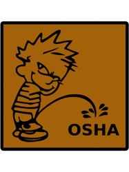 funny calvin peeing on osha it hard hatfor workers and tradesman