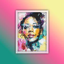 african woman 15 cross stitch pattern pdf instant download