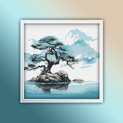 asian tree 3 cross stitch pattern pdf instant download