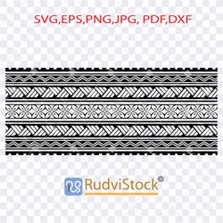 polynesian tattoo stencil design. tattoo svg. hawaiian forearm tribal tattoo band. tattoo sleeve fore arm maori border.