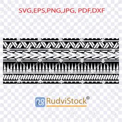 polynesian tattoo stencil design. tattoo svg. hawaiian forearm tribal tattoo band. tattoo border.