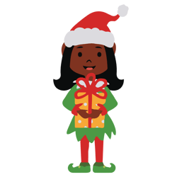elves girl christmas svg, elves clipart, christmas elves svg, elf svg, african american elves svg, digital download