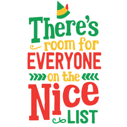 there's room for everyone on the nice list svg, elf christmas svg, elf svg files, buddy elf svg, elf svg movie