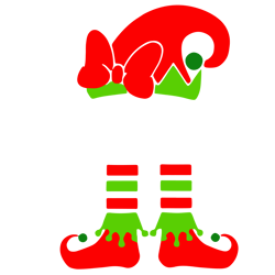 elf with bow svg, christmas svg, vector christmas svg, elf clipart, santa svg, elf christmas svg, hat feet for cricut