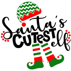 santa's cutest elf svg, elf christmas svg, elf clipart, elf christmas shirt design, elf holidays svg, digital download