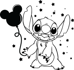 stitch with mickey mouse balloon svg, stitch svg, stitch clipart, lilo and stitch svg, disney svg, stitch saying svg