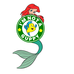 airel i'm nota guppy svg, ariel coffee svg, ariel clipart, little mermaid svg, princess ariel svg, disney ariel svg