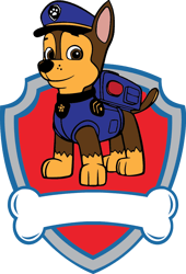 Paw Patrol Chase Shield Svg, Paw Patrol Svg, Paw patrol Clipart, Cartoon Paw Svg, Dog Patrol Svg, Digital Download