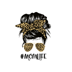 Mom Life Leopard Print With Messy Bun Svg, Mother's Day Svg, Mom Gift Svg, Mom Shirt, Mama Svg, Mom Life Svg