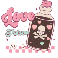 love poison png, skull png, valentine's day png, cute valentine's day sublimation design, retro valentine's day png